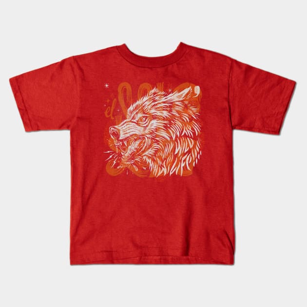 wolf head Kids T-Shirt by ConradGarner